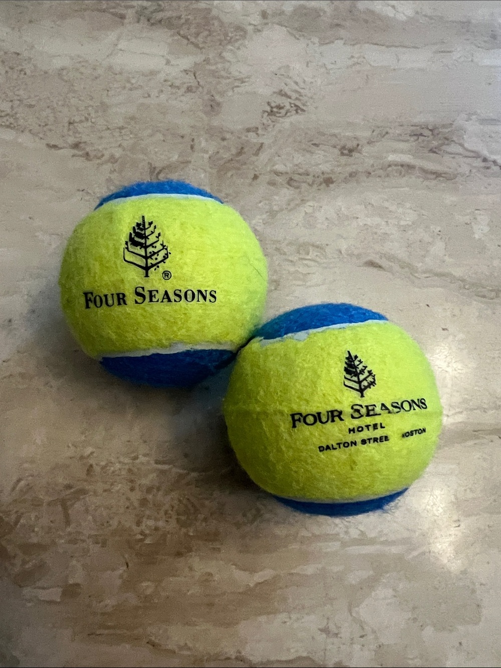 Four Seasons Dog 🐕 Yellow & Blue Toy Balls Set of 2 NWOT